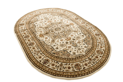 Owalny Dywan Super Rose 3792A cream/cream O Ornament Kwiaty Krem Beż