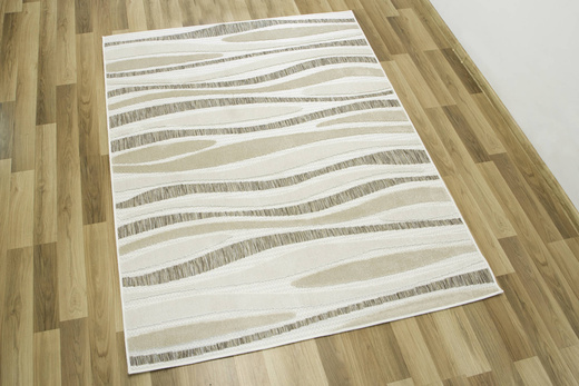 Dywan Sznurkowy Stella D408A white/brown Beż Krem Fale