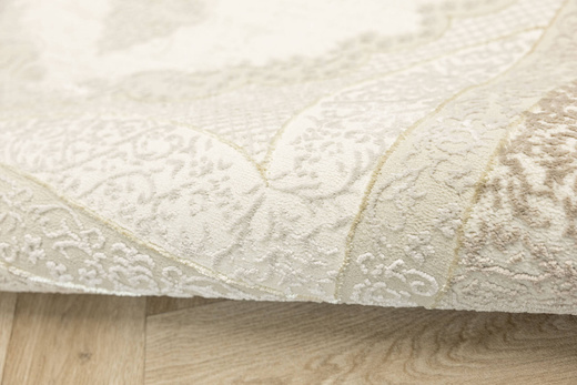 Lśniący Dywan Allora Plus E976A cream/beige Krem Beż Złoty Ornament