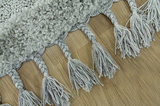 Dywan Berber 6846 l.grey 3D z frędzlami