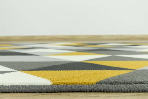 Chodnik luna 503652/89915 żółte trójkąty szerokość 150 cm