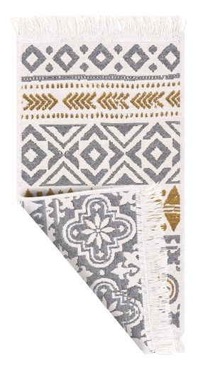 Dwustronny Dywanik Chodniczek Orient 40x70 7 Aztecki Żółty Szary Frędzelki