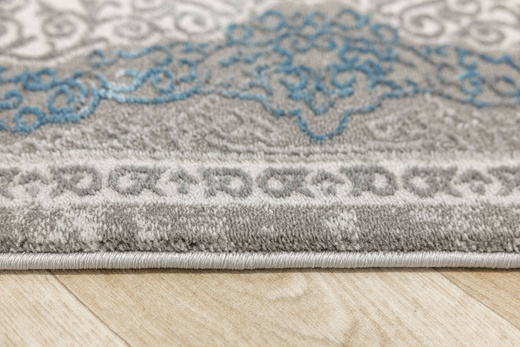 Lśniący Dywan Allora Plus B827B l.grey/grey Srebrzysty Szary Niebieski Ornament