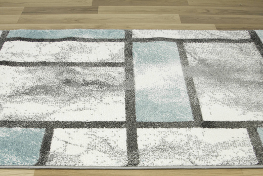 Chodnik Lima 9553A cre/bl Szary Błękitny szerokość 80 cm