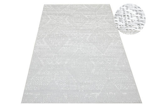 Dywan Sznurkowy Haga 04196A cream/l.grey Szary Krem Ornament Romby Outdoor