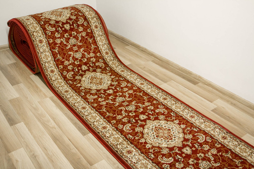Chodnik 2095A red/cream Ornament Kwiatowy Czerwień Krem szerokość 80 cm