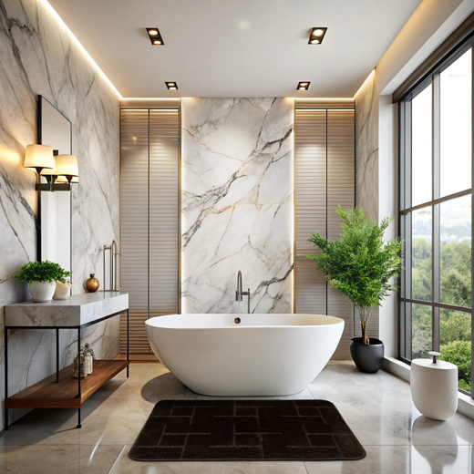 Dywanik Łazienkowy Teramo Wenge Brąz Kwadraty