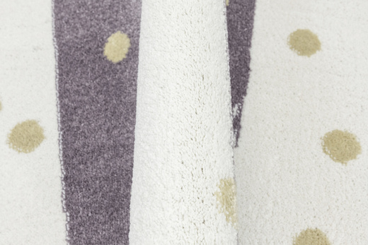 Dywan Półokrągły Dziecięcy Lima M044A cream/lila Fiolet Krem Zloty Paski