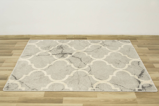 Dywan Wełniany Isfahan-M Eveil Popielaty koniczyna marmur beton