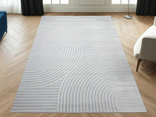 Dywan Nantes NT130G Grey/Grey Szary Pasy Geometria