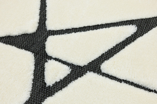 Dywan Shaggy Lula Soft IM85A Black/Bone Trójkąty Krem Czarny