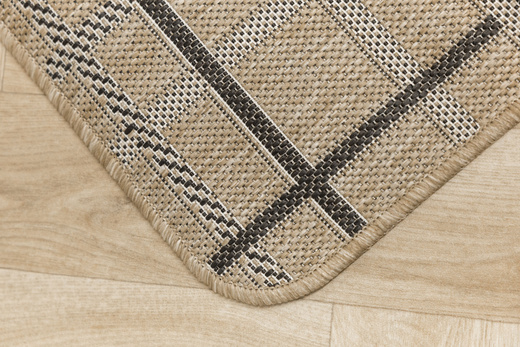 Dywan Sznurkowy Antypoślizgowy Flex 19507/P01 Beż Grafitowy w Kreski Paski