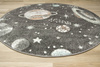 Okrągły Dywan Lima C288A d.grey/l.grey Szary Kremowy Planety Gwiazdy Kosmos