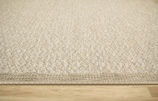 Dywan Sznurkowy Oria 600/VH7-D Beż Szary Ramka Gruby Splot z Frędzlami