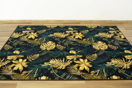 Dywan w Liście Palmy Monstera Gold Green
