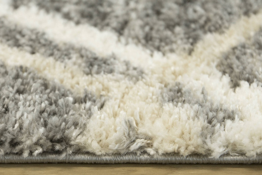Puszysty Dywan Pulpy Shaggy A532A d.grey/l.grey Szary krem Beż Romby Etno