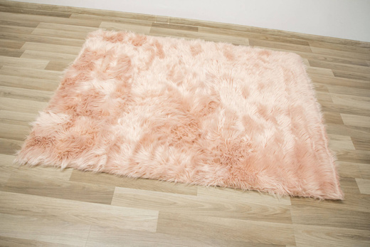 Dywan Skóra Róż Lśniący Shaggy
