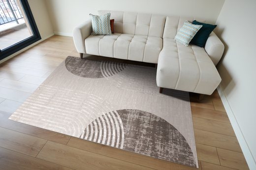 Dywan Nantes Nantes NT209A Beige/Brown Szarobeżowy Półkola