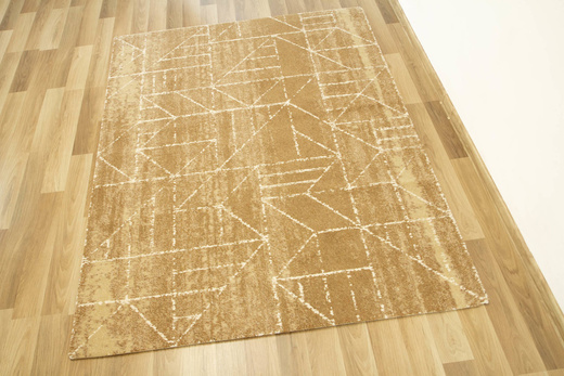 Wełniany Dywan Tempo-B Krats D.Gold Brąz Beż Krem Trójkąty