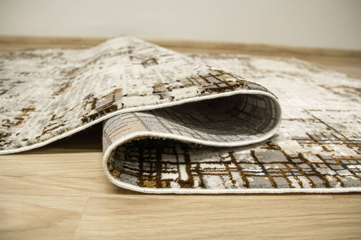 Dywan Modena 5317 l.grey/d.brown Brąz Krem Szary Złoty Przeciecierany Kratka