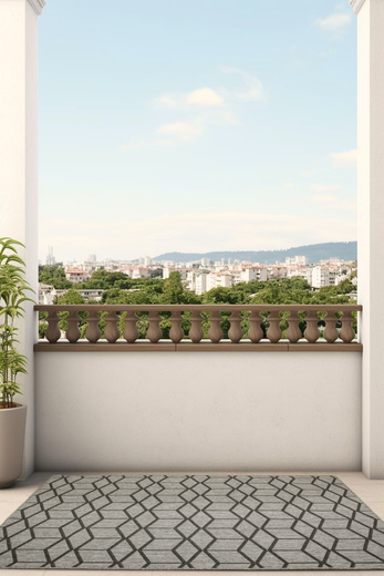 Dywan Dwustronny Sznurkowy Brussels 205178/11020 night Night Antracyt Szary Romby Outdoor