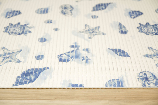 Mata Łazienkowa softy-tex 820 Krem Niebieski Muszelki szerokość 65 cm