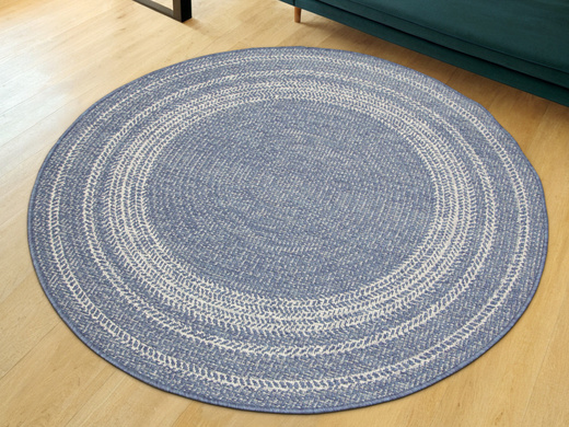 Okrągły Dwustronny Dywan Sznurkowy Brussels 205670/10310 ocean Ocean Niebieski Krem Outdoor