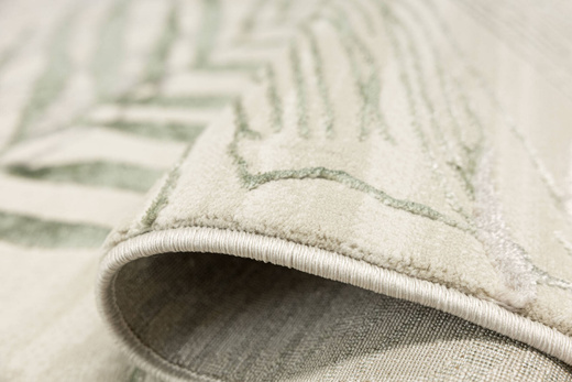 Lśniący Dywan Allora Plus F784A cream/green Beż Krem Zieleń Liście