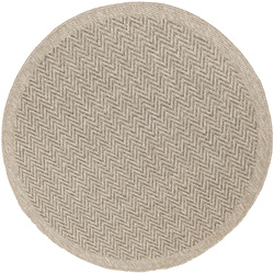 Okrągły Dywan Sznurkowy Patio 5007/170 Nature Beż Brąz Jodełka Zygzaki Outdoor