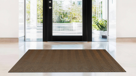 Wycieraczka gumowa kolor M58 dwustronna antypoślizgowa brąz czerń jodełka karo