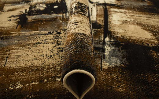 Dywan Super Rose 7657A Black/Beige Brąz Beż Czarny Tynk Abstrakcja