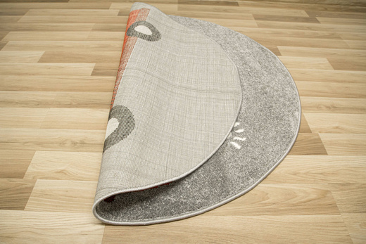 Okrągły Dywan Lima G752A l.grey/l.red Straż Pożarna Czerwony Szary