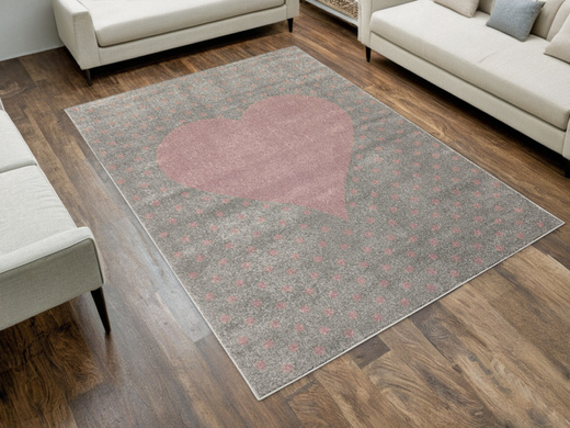 Dywan Dziecięcy Lima G930A l.grey/lila Szary Fiolet Serce