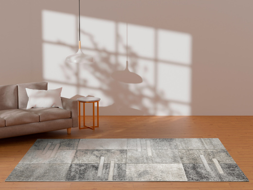 Dywan Daisy Carving 7428B m.grey/l.bej Krem Beż Szary Prostokąty