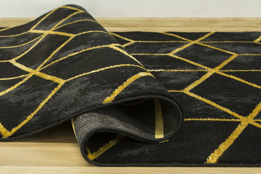Dywan FESTIVAL 5871A yellow/black Czarny Złoty Cubes