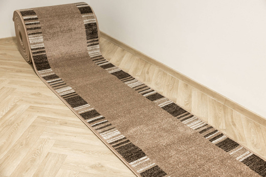 Chodnik Dywanowy Mira 24070/120 Adagio Brąz Beż Krem Paski szerokość 90 cm