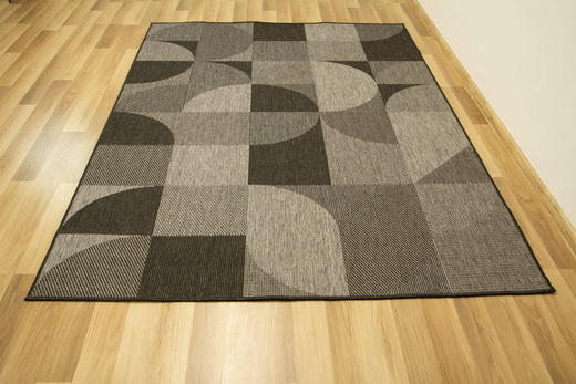 Dywan Dwustronny Sznurkowy Brussels 205498/11010 night silver Szary Grafit Geo Outdoor