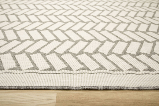 Dywan Dwustronny Sznurkowy Brussels 205855/10010 Silver Szary Krem Cegiełki Jodełka Outdoor