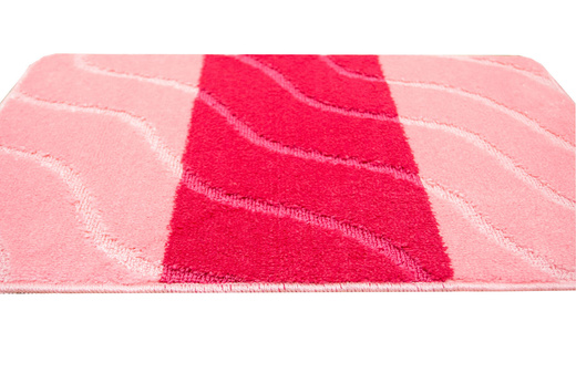 Dywanik Łazienkowy Fiori Pink Pasy Fale