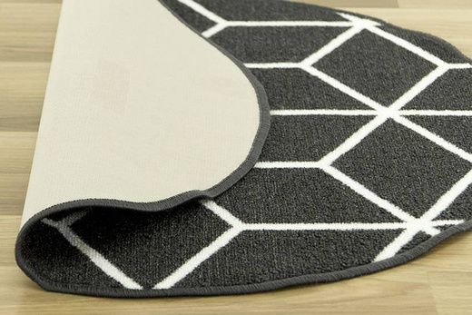 Antypoślizgowy Okrągły Dywan Cubes 29 grafitowy