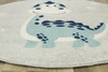 Okrągły Dywan EMILY KIDS 5860C turkus/l.gri Dinozaur
