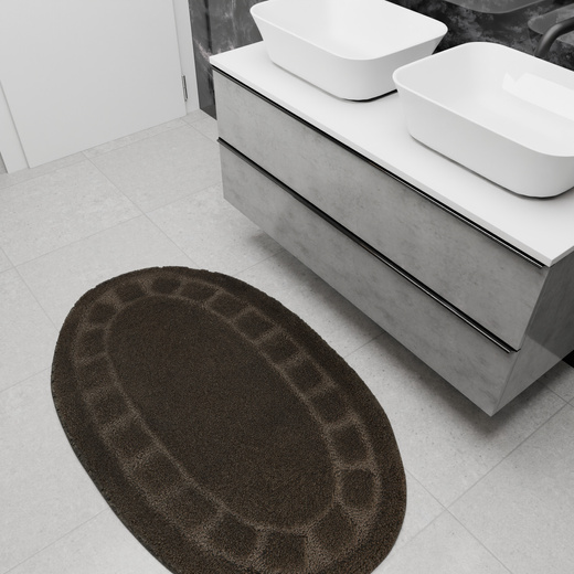 Dywanik Łazienkowy Antypoślizgowy Ocean Wenge Owalny