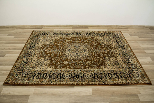 Dywan Super Rose 3544A brown/black Ornament Brąz Beż Czerń