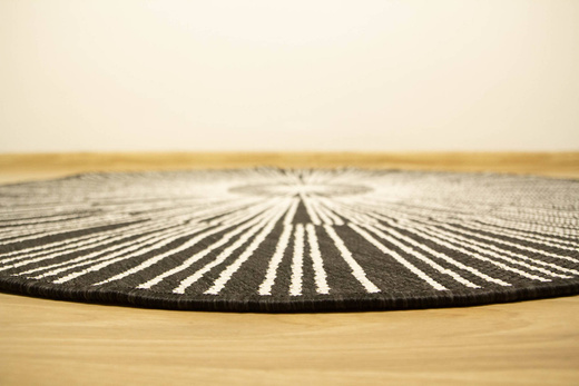 Okrągły Dwustronny Dywan Sznurkowy Brussels 205634/10110 Night Antracyt Krem Outdoor