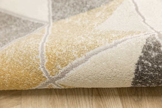 Dywan Olympos 4157 cream/yellow Żółty Szary Krem Trójkąty