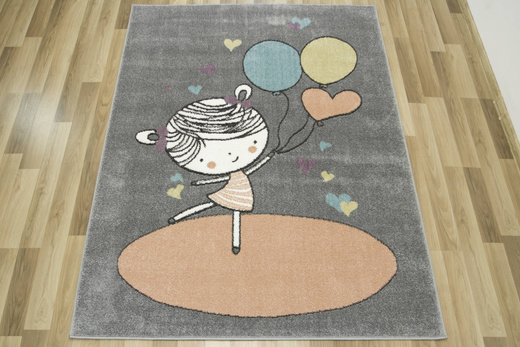 Dywan Dziecięcy Lima 9393B l.grey/rose Baletnica Dziewczynka Róż Szary