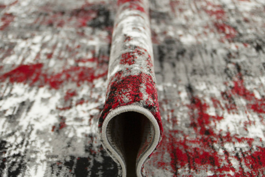 Dywan Victoria 9187A d.grey/red Tynk Beton Czerwień Szary Przecierany