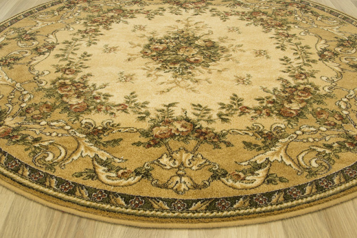 Okrągły Wełniany Dywan Isfahan Dafne Sahara
