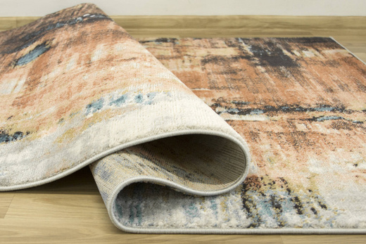 Dywan Lucca 8646A terra/l.rose Abstrakcyjny Krem Łososiowy Niebieski