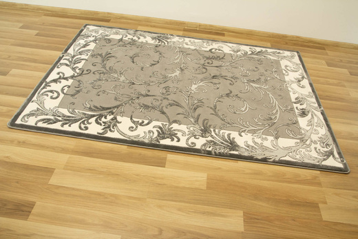 Dywan Galya K4084G grey/grey Szary Krem Srebrny Liście